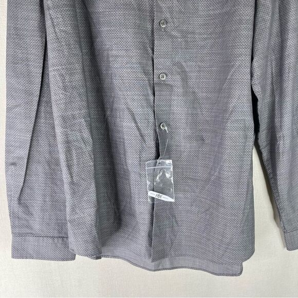 Joseph Abbound Button Down Shirt Men’s Gray Black Polka Dot Slim Fit Long Sleeve - Picture 4 of 8